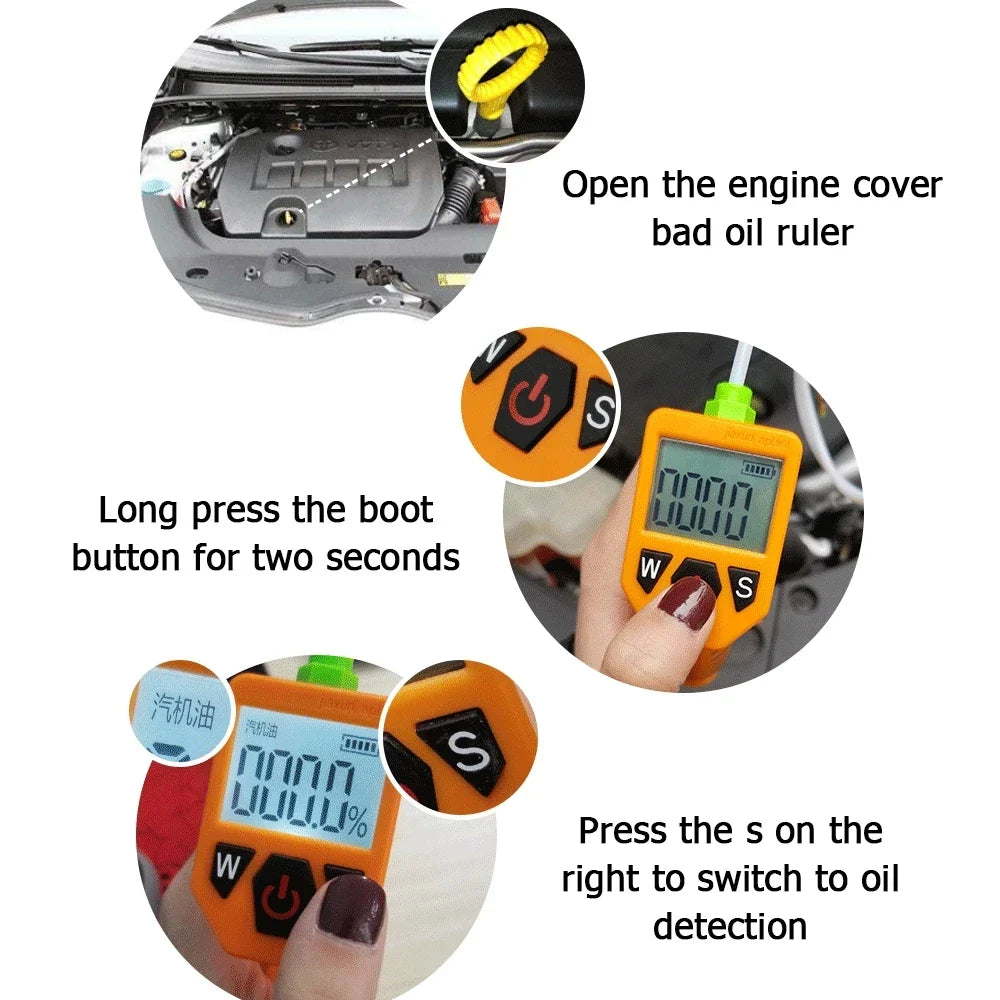 Engine Oil Tester for Auto Check Oil Quality Detector with LED Display Gas Analyzer Car Testing Tools