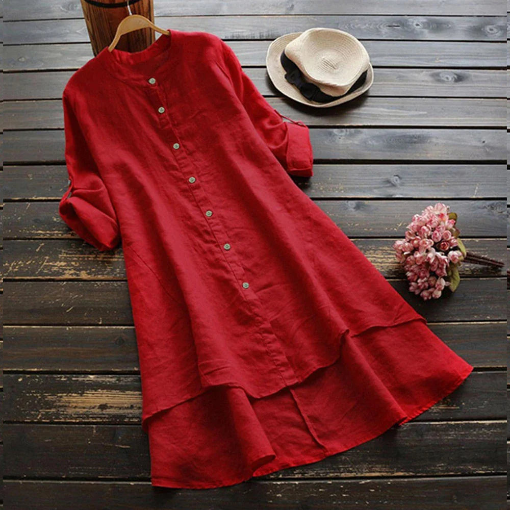 Women's Autumn O-Neck Cotton Linen Baggy T-Shirt Tops Clothes Oversized Ladies Casual Blouse Tee Clothing L-5XL Plus Size 2023