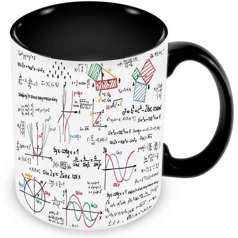 Math Teacher Mugs School Students Cups Mathematics Parabolic Formulas Drinkware Geek Nerd Tea Coffee Mugen Coffeeware Teaware