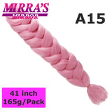 Mirra's Mirror 5 Packs Long Braiding Hair 82 Inch Jumbo Braid Hair Extensions Pure White Yellow Red Blue Synthetic Hair For Bulk