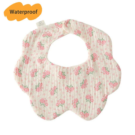 New Thickened 7 Layers Cotton Waterproof Baby Bibs Cute Print Saliva Towel Newborn Burp Cloths for Boys Girls Feeding Drool Bib