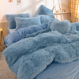 Fluffy Comforter Cover Bed Set Faux Fur Fuzzy Duvet Cover Set Luxury Ultra Soft Plush Long Shaggy Queen Size Duvet Quilt Cover