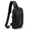 Anti-theft Tape Bag Portable Backpack with USB Charging Port Male PU Shoulder Outdoor Sports Crossbody Bag Men Fashion Chest Bag