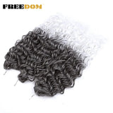 FREEDOM Synthetic Deep Wavy Twist Crochet Hair Afro Curly Hair Crochet Braids Hair Extensions For Women High Temperature Fiber