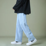 2023 New Brand Spring Men Korean Fashion Blue Pink White Jeans Streetwear Hip Hop Baggy Denim Trousers Straight Wide Leg Pants