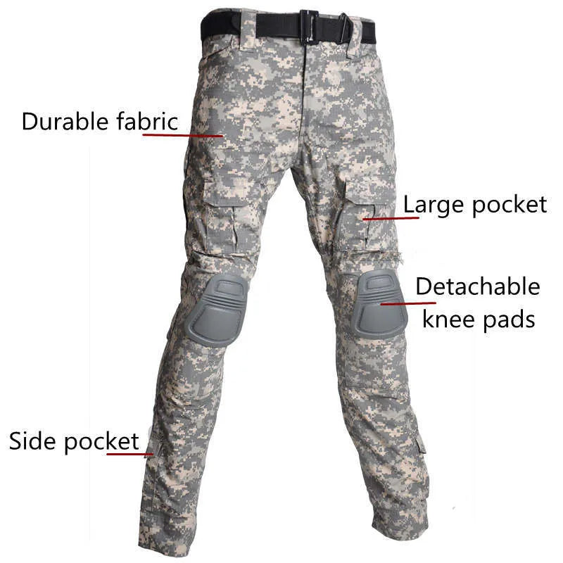 Tactical Military Uniform Airsoft Clothes Suits Training Suit Camouflage Hunting Shirts Pants Paintball Sets Military Pant Men