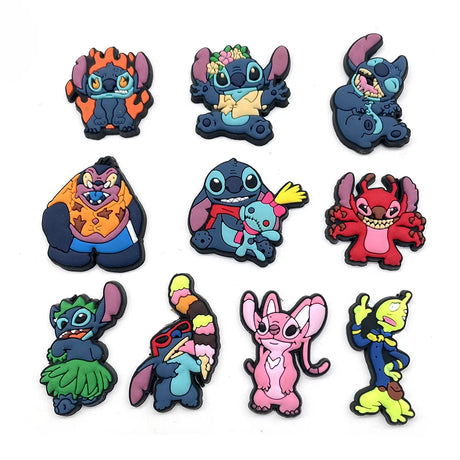 Aoger Disney Stitch collection Shoe Charms for Clogs Sandals Decoration Shoe Accessories Charms for Friends Gifts