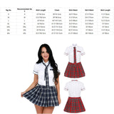 TiaoBug Japanese School Girl Uniform Suit White Short Sleeve T-shirt Top Pleated Skirt Cosplay Korean Girls Student Costume Set