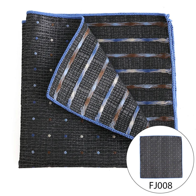 Men Pocket Square Light Coffee Beige Handkerchief Men Business Suit Pocket Towel Paisley Dot Blue Floral Handker Man Neckties