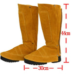 Workplace Welding Leather Long Shoes Boots Leather Welding Fire Protection Foot Leggings Welder Foot Cover Wear Insulation DXB02