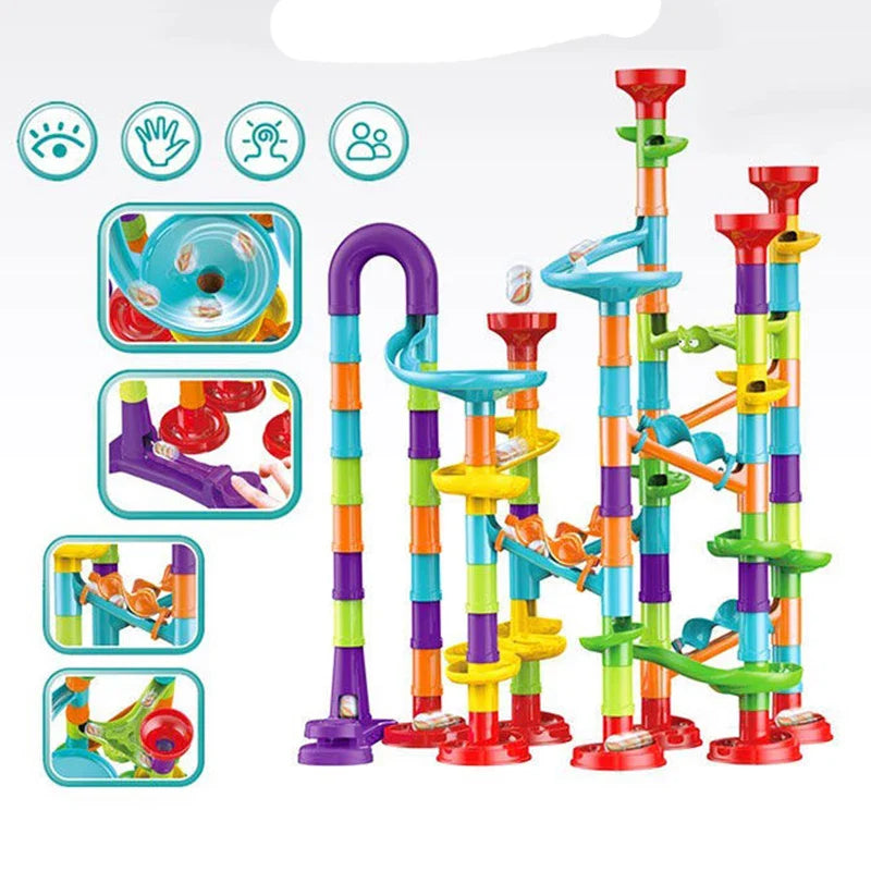 Marble Run Building Blocks Marbles Slide Toys For Children DIY Assemble Creativity Constructor Educational Toys Children Gift