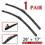 BROSHOO Wiper Front Rear Wiper Blades Set For Ford Focus 2 2004-2011 Windshield Windscreen Front Rear Window 26"+17"+14"