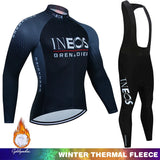 Winter Thermal Fleece Cycling Clothing Mtb Man Laser Cut Ineos Grenadier Sports Men's Suit Jersey Road Bike Uniform 2024 Bib Set