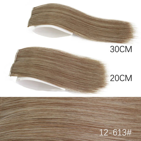 AZQUEEN Synthetic 20cm/30cm Invisible Straight Pads Clip In One Piece Hair Extension Top Side Cover Fluffy Hairpiece For Women