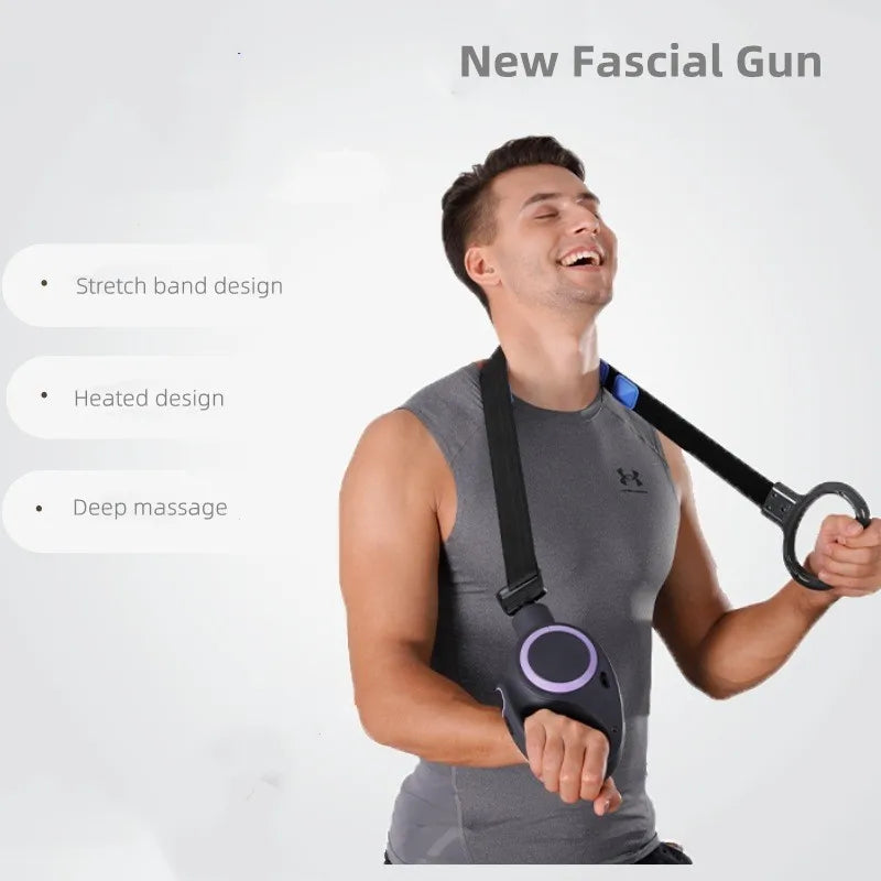 New Multi-function Fascia Gun Muscle Vibration Massager Low Noise Multiple Massage-Belt and Head Body Relaxer Massage Gun