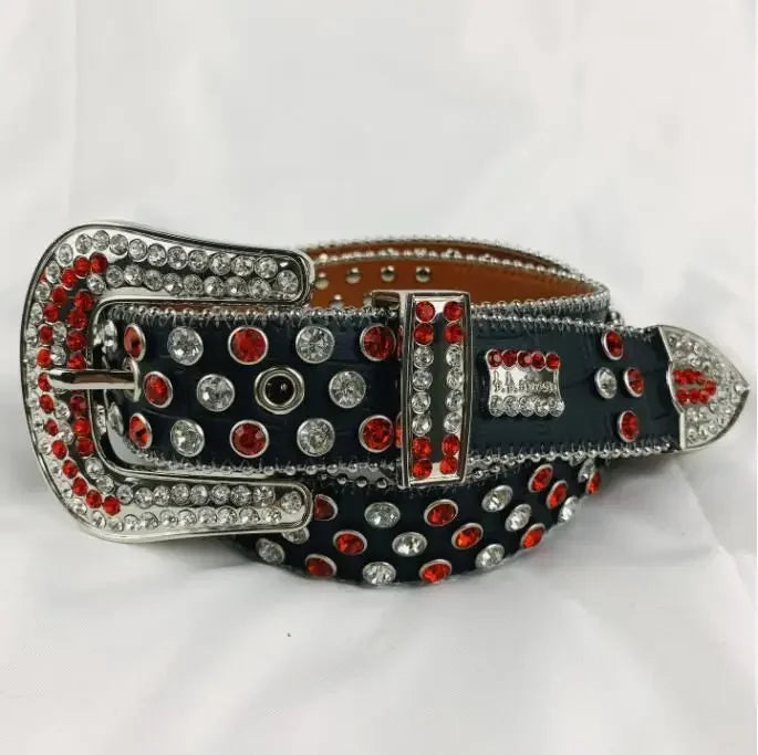 Rhinestone Belts for Women Luxury Diamond Strap Cowgirl Cowboy Bling Crystal Pin Buckle Studded Mens Belts