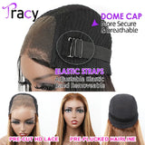 TRACY HAIR Straight Highlight Pre Cut Pre Plucked Wear Go Glueless Wig 13X4 HD Lace Frontal Wig Straight 4x4 Lace Closure Wig