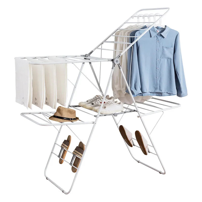 Double Airfoil Hangers for Clothes, Folding Clothes Drying Rack, Large Capacity Coat Hanger, Stable Load-Bearing Clothes Stand