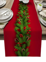 Christmas Style Table Runner Wedding Decoration Tablecloth Christmas Tree Print Decor New Year Gift Party Christmas Table Runner