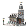 MOC Christmas Winter Village Cafeby Building Holiday Cottage Streets Cape Reindeer Santa Claus Blocks Kids Friend Toys