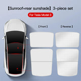 YZ For Tesla Model 3 Y 2021-2023 sun visor for car Upgrade Ice Cloth Buckle Sun Shades Glass Roof Skylight Vehicle