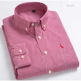 New 2021 camisas Spring Autumn Shirts High Quality Men's Plaid Cotton Button Collar Formal Long Sleeve Men's resevaed