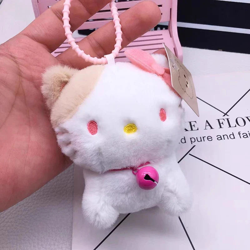 Sanrio Become A Bear Plush Keychain Cinnamoroll Anime Keychains Cute Girl 키링 Kawaii Room Decor Holiday Gifts Toys For Girls Baby