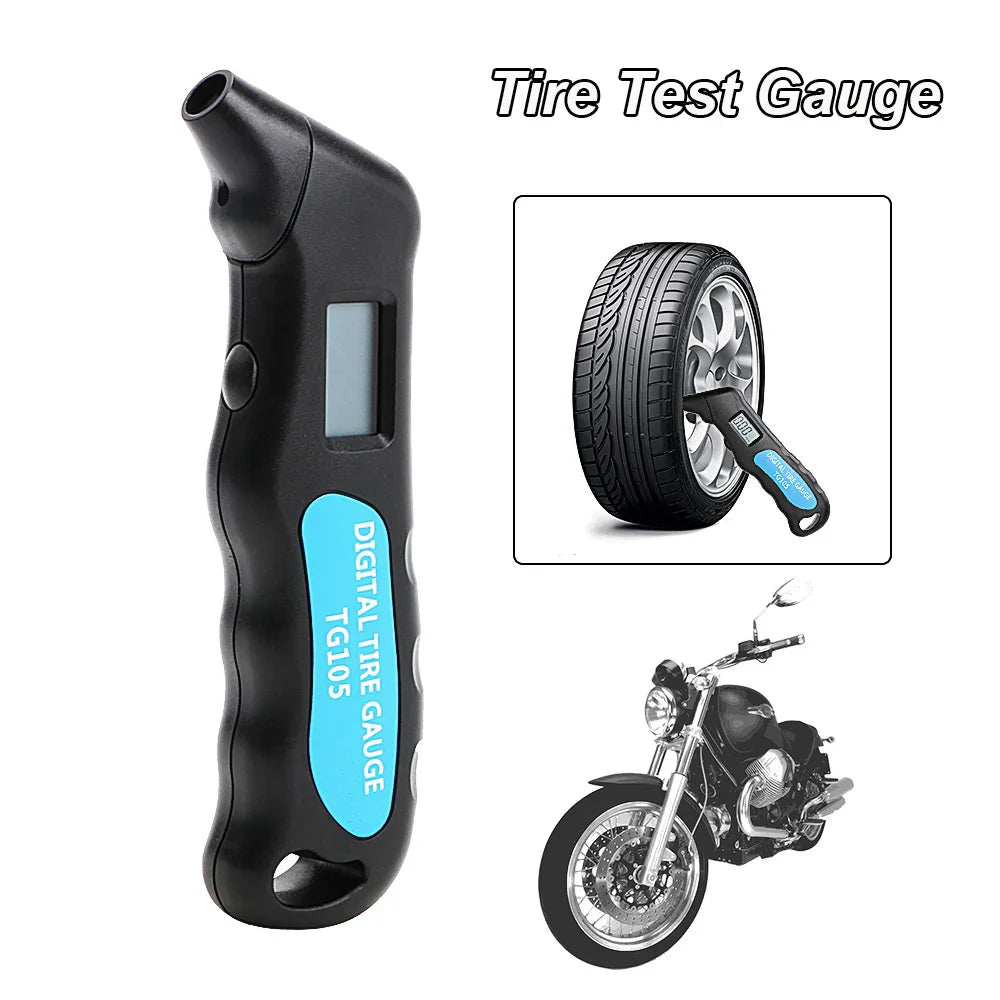 0-100Psi/7Bar Motorcycle Tire Test Gauge Tester TPMS Tyre Pressure Meter Digital Manometer Bicycle Car Accessories Universal