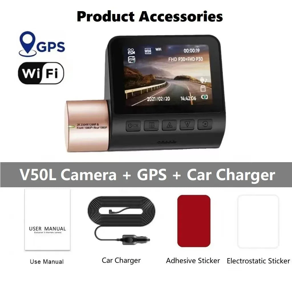 2K Dash Cam for Car Camera WIFI GPS Night Vision Dashcam 24h Parking Monitor Dvr Para Coche Front Kamera Samochodowa Rejestrator