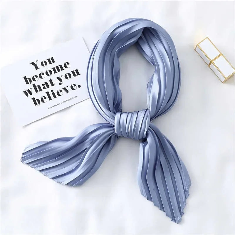 2023 Brand Crinkle Scarf Women Silk Satin Square Neck Tie Hand  Wirst Female Headscarves Bandana Shawl  Leopard Hair Foulard