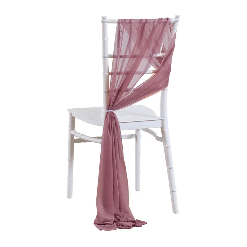 10/50PCS Chiffon Chair Sashes Wedding Chair Decoration 17x250cm For Wedding Aisle Decorations Party Banquet Event Baby Shower