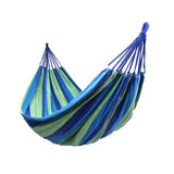 Outdoor Canvas Hammock Portable Thickened Anti-Rollover Single Striped Hammock Garden Travel Camping Hanging Swing Hammock