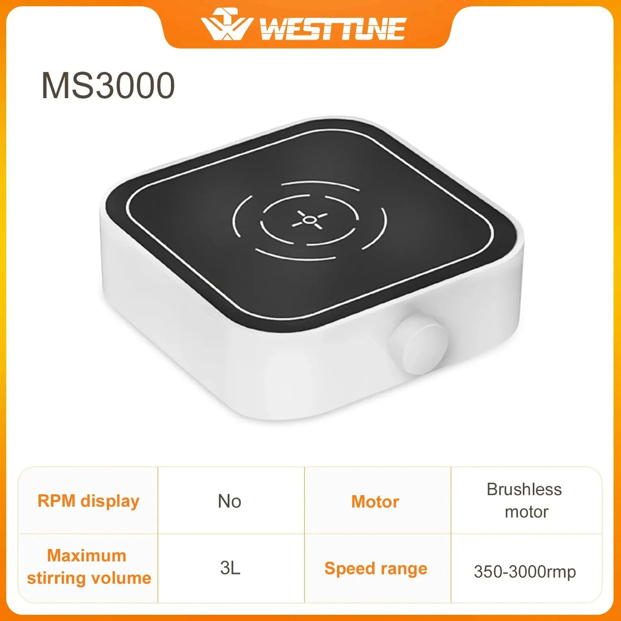 WEST TUNE 2000rpm/3000rpm Mini Magnetic Stirrer with Stir Bar Brushless DC Motor Magnetic Mixer Laboratory Supplies