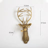 Antique Bronze Resin Animal Pendant Golden Deer Head Wall Storage Hook Up Background Wall Accessories Decorative Figurines