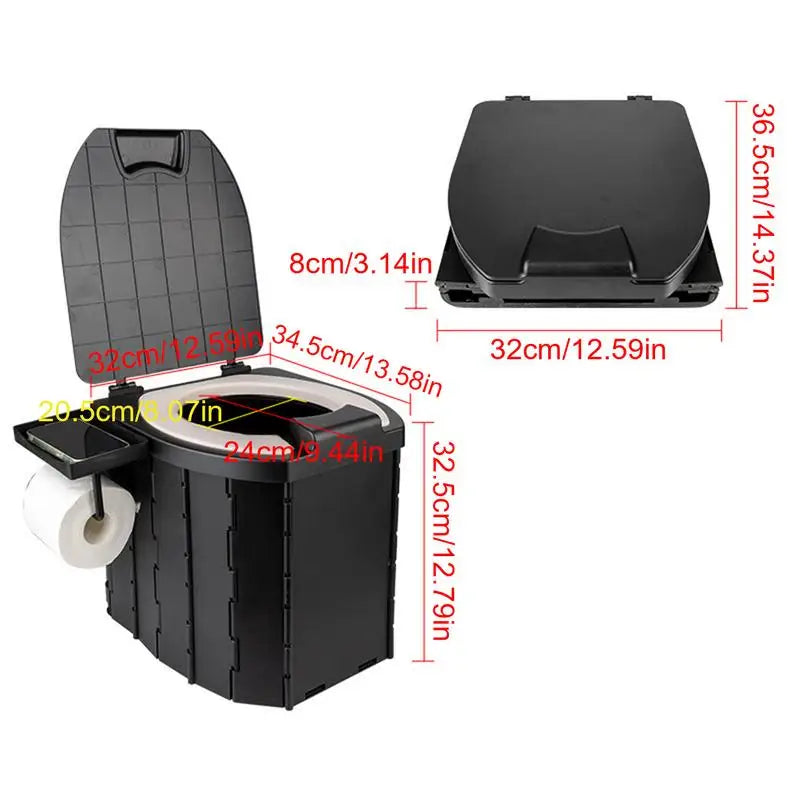 Car Travel Toilet Foldable Outdoor Camping Toilet For Adults Kids Portable Emergency Toilet With Cover Reusable Seat Toilet