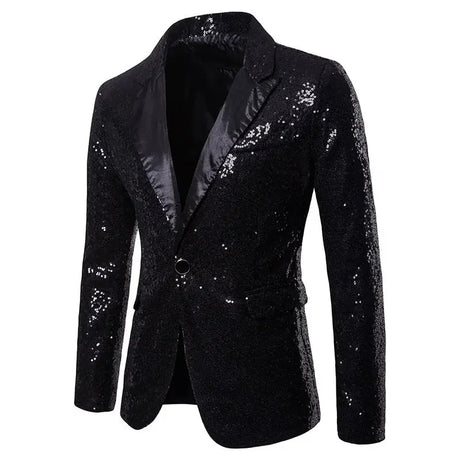 European and American Performance Dresses Gold Sequins Men's Suits Korean Nightclub Host Emcee Jacket European Size Blazer 2022