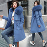 2023 New Winter Jacket Women Parka Fashion Long Coat Wool Liner Hooded Parkas Slim With Fur Collar Warm Snow Wear Padded Clothes