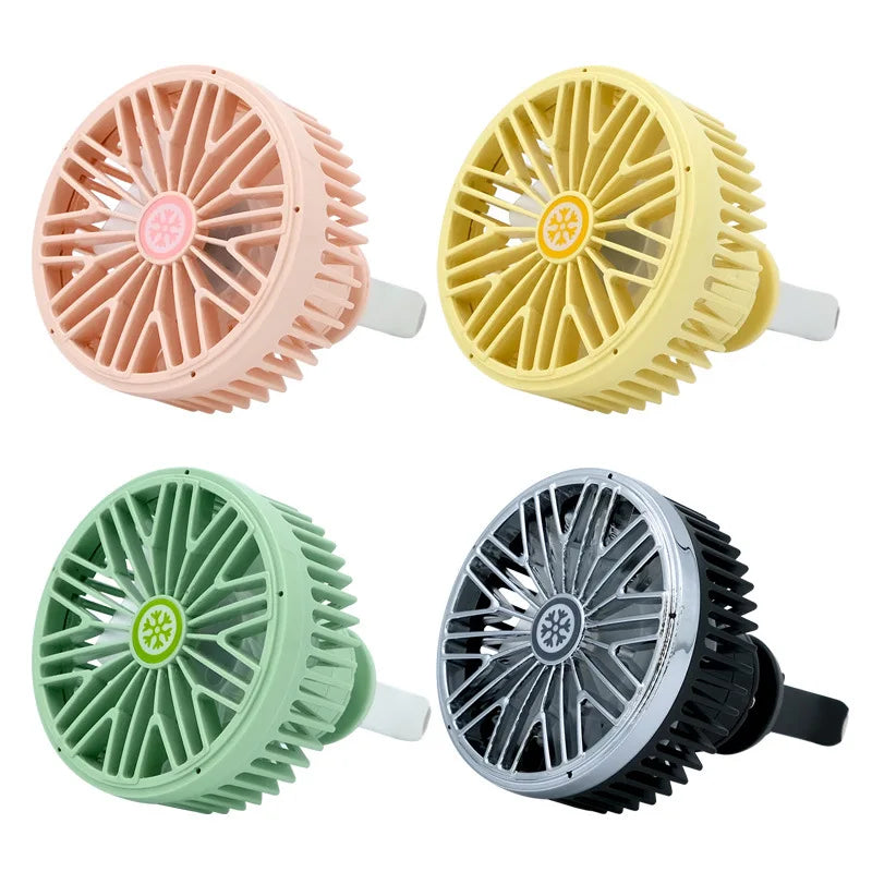 Car Fan USB Fan Air Outlet Lighting LED Creative Car Car Accessories Three-speed Mini Convenient Fan Car Electrical Appliances