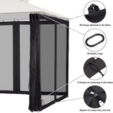 Outdoor Mosquito Net Replacement Mosquito Screen Netting 4-Panel Sidewall Curtain with Zipper for Garden Patio Yard ONLY Netting