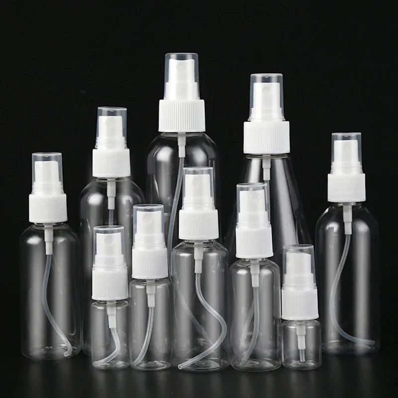 20Pcs Spray Bottle 10/20/30/50/60/80/100/120/ml Plastic Refillable Bottles Mist Perfume Atomizer eMakeup Travel Accessories