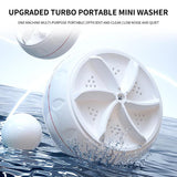 Portable Turbo Washing Machine Hight Power Mini Ultrasonic Washer for Baby Clothes Underwear Socks Business Trip Travel USB 60W