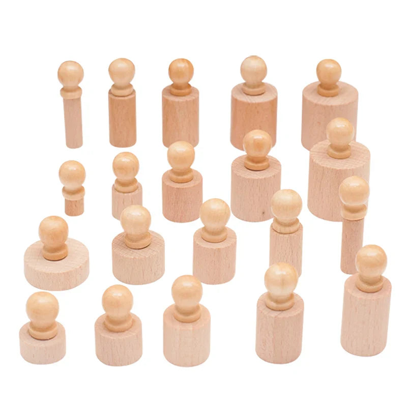 Montessori Knobbed Cylinder Socket Development Sensory Toys Hand-eye Coordination for Kids 3 Years Old and Up Gifts for Children