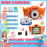 Kids Digital Camera HD 1080P 20MP with USB Charger Animal Cartoon Camera Fox Shockproof Silicone Protection Cover Birthday Gift