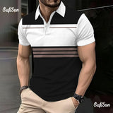 mens polo shirt new striped business polo shirt summer short sleeve tops peplum trend mens polo shirt oversized clothing