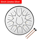 Steel Tongue Drum 8 Inch / 6 Inch 11 Notes Handpan Drum Drumstick Mallet Finger Percussion Tongue Tambourine for Meditation Yoga