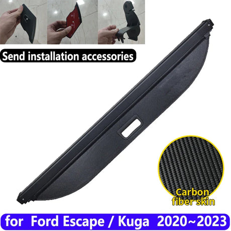 Car Trunk Curtain for Ford Escape Accessories Kuga 2020~2023 Retractable Rear Boot Tray Cargo Cover Privacy Security Luggage Mat