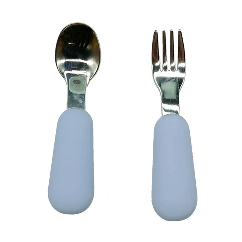 Baby Gadgets Tableware Set Children Utensil Stainless Steel Toddler Dinnerware Cutlery Cartoon Infant Food Feeding Spoon Fork