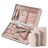 Manicure Set Professional Nail Clippers Kit Pedicure Care Tools for Men and Women Stainless Steel with Leather Travel Case