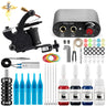 Tattoo Machine Set Beginner Practice Set Tattoo Needles Pigment Foot Pedal Power Cord Tattoo Equipment Supplies Shader Liner Kit