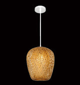 Classical Bamboo Weaving Chandelier Lamp Handmade Pendant Light Hanging LED Ceiling Fixtures Rattan Woven Home Bedroom Decors